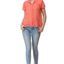 Coral Short Sleeves Blouse S