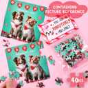 24PCS Valentines Day Cards for Kids School Classroom with Cat & Dog Jigsaw Puzzles Toys Birthday Gifts Party Favors for Toddlers Boys Girls Goodie Bag Stuffers Treat Bulk Valentine Day Exchange Gifts
