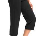 G Gradual Capri Pants for Women High Waist Workout Yoga Pants with Pockets Tummy Control Leggings Crop Straight (Black, M)