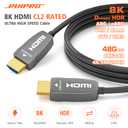 RUIPRO 8K HDMI Fiber Optic Cable CL2 Rated 40 Feet 48Gbps 8K60Hz 4K120Hz Dynamic HDR eARC HDCP2.2/2.3 for RTX4080/4090/3080/3090, Xbox S/X, PS5/4, AVR, Projector, LG/Samsung/Sony TV
