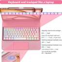 CC Store Keyboard Case for iPad Air 13 (M4 2026/M3 2025/M2 2024),180 Swivel 7 Colors Backlit,Multi-Touch Trackpad for iPad Air 13 inch Case Keyboard,Pro 12.9(6th,5th,4th,3rd gen),Rose Gold