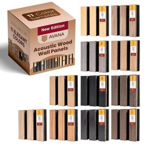 Avana Acoustic Wall Panels Color Samples Pack - Premium Wood Panels for Wall Decor - Interior Sound Proofing and Acoustic Panels (11 PCs)