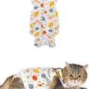 ANWA Cat Recovery Suit - Breathable Cat Onesie for Cats After Surgery Female, Kitten Surgery Recovery Suit Female Abdominal Wounds (Small, Candy)