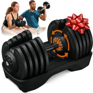 Lifepro Adjustable Dumbbells  25lb Pair or 90lb Single, Quick-Select Hand Weights for Men/Women  Space Saving Exercise Fitness Dumbbells for Home Gym Strength & Weight Training