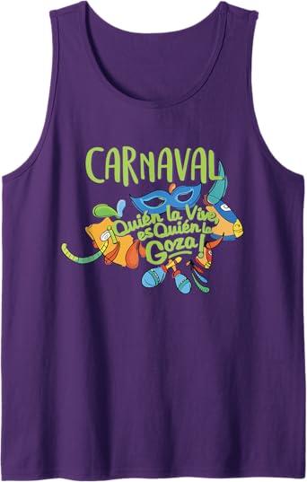 Carnaval de Barranquilla Marimonda Tank Top, L, Purple