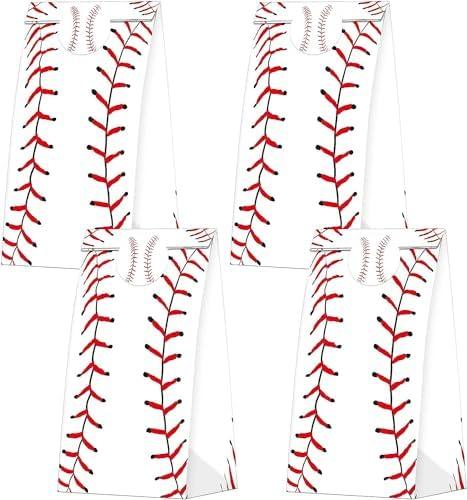 30 PCS Party Favor Candy Bags for Baseball Birthday Party Supplies, Party Gift Goody Treat Candy Bags for Baseball Party Favors Decor Birthday Party Decor for Baseball Party Girls Kids Birthday Decoration 2 Pack