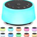 Color Noise Sound Machines with 10 Colors Night Light 25 Soothing Sounds and Sleep White Noise Machine 32 Volume Levels 5 Timers Adjustable Brightness Memory Function for Adults Kids Baby (Black)