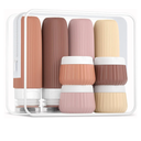 Mrsdry Travel Bottles - 8 Pack, TSA Approved 3 oz Travel Containers for Toiletries, Clear Bag, Leak Proof Silicone Squeezable Essentials Jars