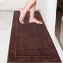 PURRUGS Machine Washable Kitchen Runner Rug 24" x 59", Non-Slip/Skid Hallway Runner Rug, Super Absorbent Soft Area Rug for Kitchen, Hallway & Laundry, Brown