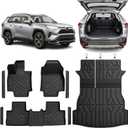 TPE Floor Mats Set for Toyota RAV4 Hybrid 2025 2024 2023 2022 2021 2020 2019, All Weather Custom Fit Floor Liners & Cargo Liner & Backrest Mats, Size: 1.For Toyota RAV4|26 Hybrid|Full Set