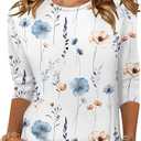 Zeagoo Women's Casual 3/4 Sleeve T-Shirts Round Neck Cute Tunic Tops Basic Tees Blouses Business Work Tee Top S