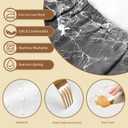 Rectangle Wipeable Tablecloth with Elastic, Fitted Waterproof Outdoor Tablecloth for 6 Foot Rectangle Tables, Picnic, Camping, 30"x72", Black Marble