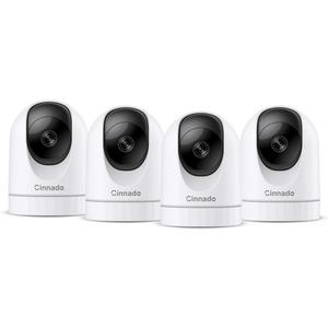 Cinnado 2K Home Security Cameras-2.4Ghz WiFi Indoor Camera with 360 Motion Detection for Pets/Nanny/Baby/Dog, 2 Way Audio, 24/7 SD Card Storage, Cloud Storage, Works with Alexa & Google Home, D1 4P