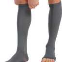 MGANG 20-30 mmHg Compression Stocking for Men and Women, Medical Compression Socks, Knee High Length, Open Toe, for DVT, Varicose Veins, Relief Shin Splints, Edema, Gray Small