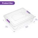 Novelinks Clear Plastic Storage Bins with lids, Stackable Storage Containers, Durable Craft Storage Boxes, Organization Containers for Home Office (10 Quart 4 Pack Purple)