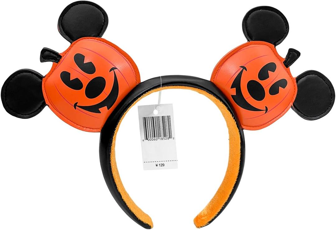 Halloween Mouse Ear Headbands, Orange Pumpkin Hairbands, Birthday Party Halloween Princess Decoration Hair Accessories Gift for Women Girl