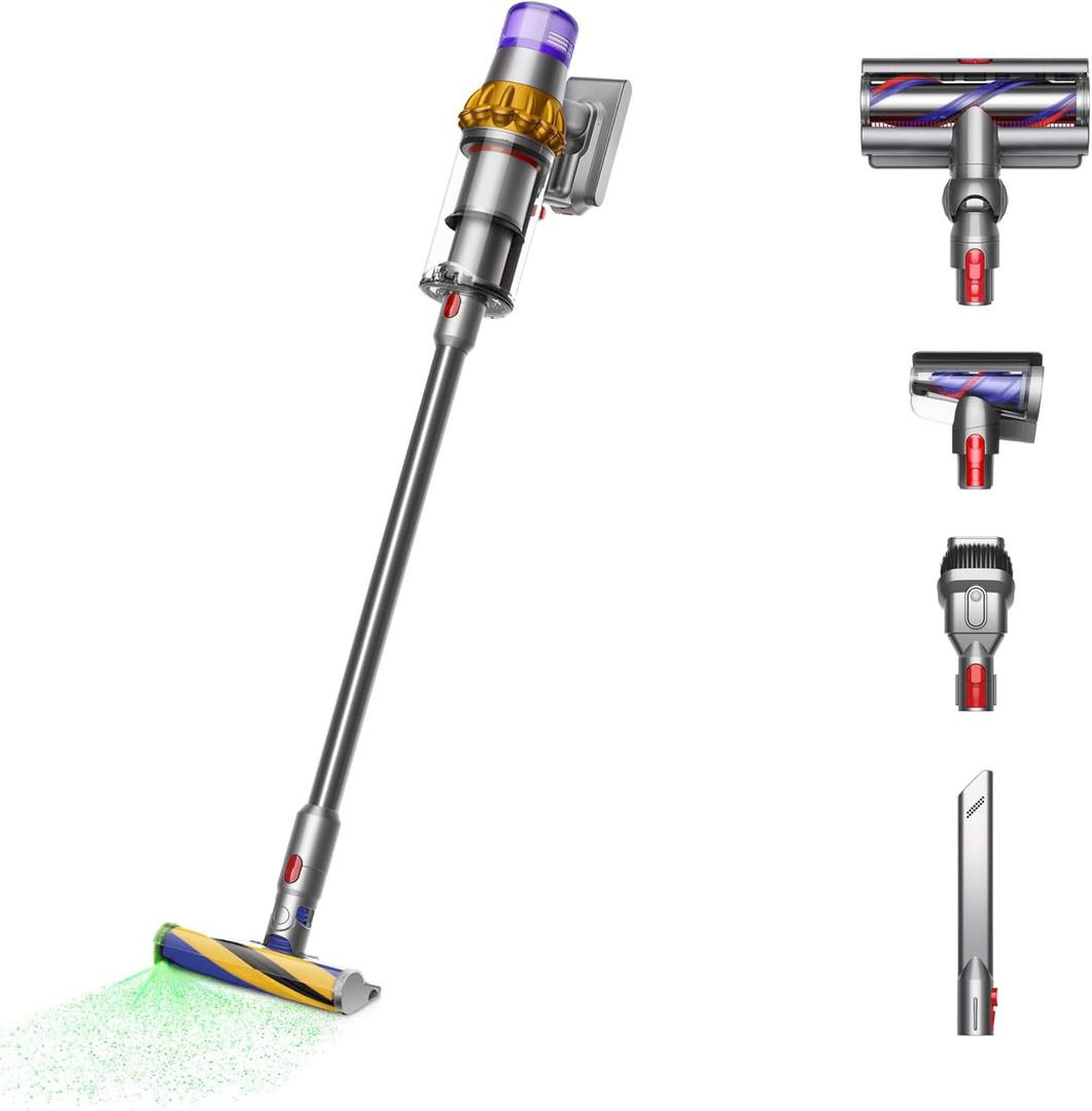 Dyson V15 Detect Cordless Vacuum Cleaner, Yellow/ Nickel