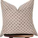 Handmade Block Print 100% Thick Cotton Accent Throw Cushion Cover with Invisible Zipper- Pillowcase for Bedroom, Living Room, Outdoor, Couch, Patio, Home Dcor- Penny (Rust, 20" x 20") (20" x 20" (Pack of 1))