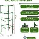 3 Pack Tomato Cages,Square Tomato Plant Stakes Support Cages Trellis for Garden Climbing Vegetables Flowers Fruits,Extra Bold (green)