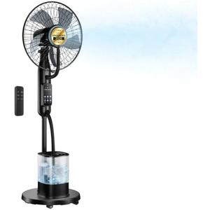 NovaMist Upgraded Misting Fan with 4L Large Water Tank | 1.06 Gallon Fine Mist Fan, 5 Speeds 3 Modes Misting Standing Fan with Remote, Floor Fan for Home, Bedroom, Patio