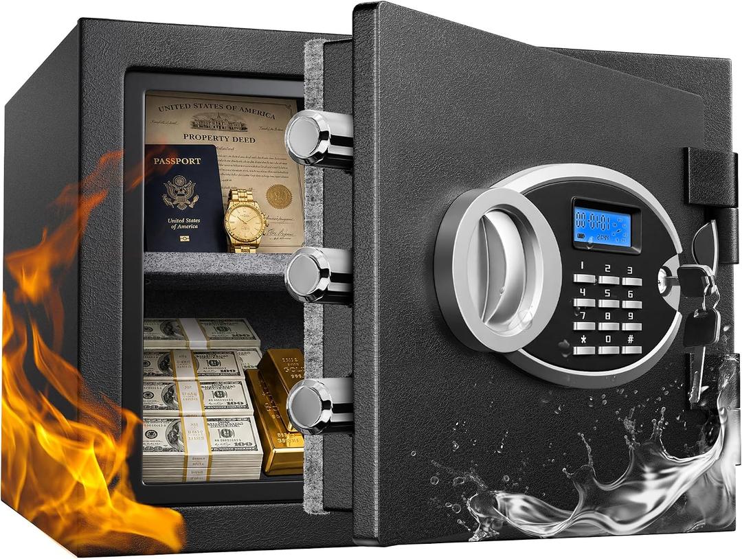 50LB Real Fireproof Waterproof Small Home Safe Box 11.81" Height