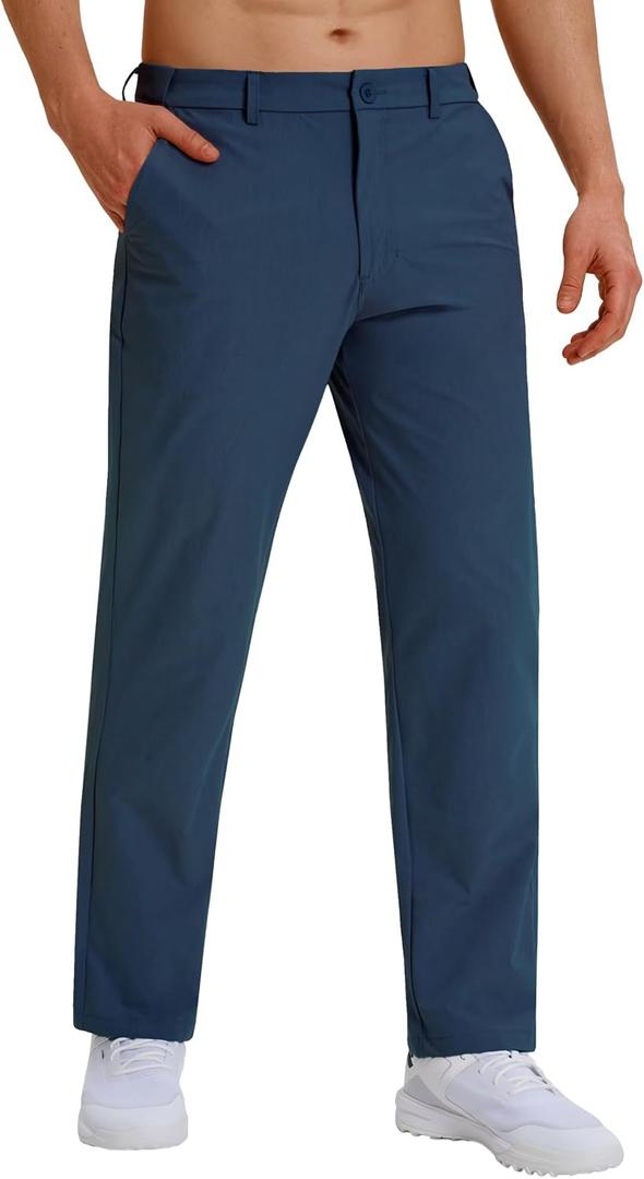 CNBQDD Dress Pants for Men Lightweight Golf Casual Slacks (Blue, L)
