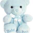 Aurora Snuggly Comfy Bear Baby Stuffed Animal - Comforting Companion - Imaginative Play - Blue 9 Inches