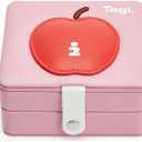 2 x Tagi. Imagine Apple Travel Jewelry Box for Women – Small Portable Jewelry Organizer Case with Mirror, Earring Necklace Ring Holder, Compact Storage for Travel Essentials & Home Organizer, Berry