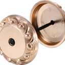 PATIKIL Door Hole Cover Plate, 2 5/16 Inches Zinc Alloy Wave Round Deadbolt Cover Plate Door Reinforcement Plate for Door Hole Filling (Gold Tone)