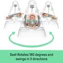 Ingenuity InLighten 5-Speed Baby Swing - Swivel Infant Seat, 5 Point Safety Harness, Nature Sounds, Lights - Nally Owl