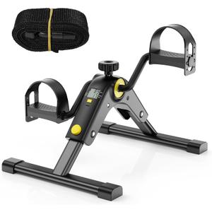 MOMODA Under Desk Bike Pedal Exerciser with LCD Display Portable Mini Exercise Bike for Arm and Leg (Black)