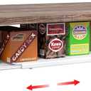 Expandable Under Cabinet Shelf, Extendable Under Shelf Storage with 0.94 Inches Thick Clips for Pantry Cabinet, Laundry Room, Shoe Rack.(White, 1 Pack, Interior: 3.66" H x 8.26" D)