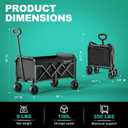SUNNYFEEL Lightweight Folding Wagon Cart, 350LBS Portable Wagon Carts Foldable for Shopping Camping Garden Beach,Black