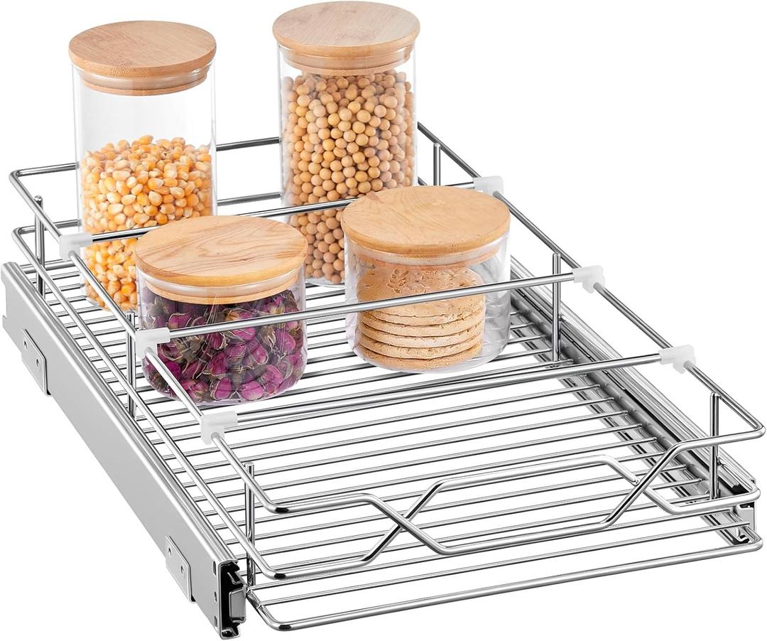 FOHERE Pull Out Cabinet Organizer 11.6" x 21" D Heavy Duty Pull Out Drawers