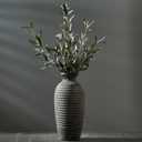 Emotionally Grounded Vase, Vaseking Large Ceramic Rustic Vase, 14.4 inch Minimalist Threaded Decorative Farmhouse Tall Vases for Home Decor, Living Room, Enterway, Table Decoration, Bronze