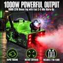 LANGXUN 1000W Halloween Fog Machine, Disco Ball & Ghost Sound& 2 Fog Fluid