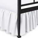 Ruffled Bed Skirt with Split Corners, White, Queen 21 Inch Drop Bedskirt, Hotel Quality Brushed Microfiber Wrinkle Free Dust Ruffle Bed Skirt Queen Size