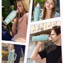 Tumbler Adapter Compatible with Stanley and Flavors Cartridges | Fits 30oz & 20oz Stanley Quencher H2.0 Tumblers | Direct Fit, Food-Grade Leak-Proof Silicone, Replacement Lid (Seafoam)