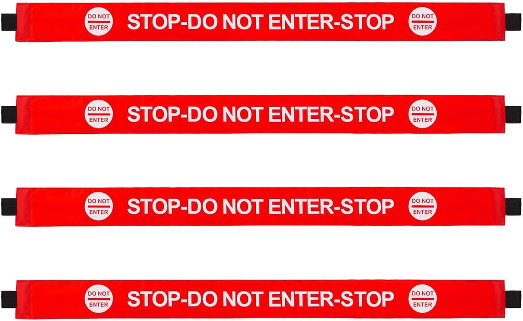 4 PCS Stop Do Not Enter Sign with Magnetic Ends, Safety Signs with Magnetic Ends(42 x 3.5 Inches)