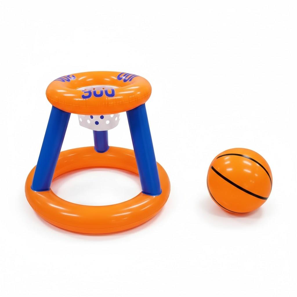 Inflatable 2-IN-1 Game Basketball & Ring Toss, 21.65in x 19.69in