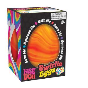 Schylling NeeDoh Swirlie Egg - Sensory Squeeze Toy - Satisfying Dough Filling - 2.5" Tall - Color May Vary (Pack of 2)