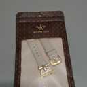 Wearlizer Leather Band Compatible with Apple Watch Bands Women 38/40/41/42mm  , Fancy Dressy Strap for iWatch Series (Series 11 10) (Starlight/Gold)