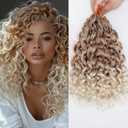 8 Packs Gogo Curl Crochet Hair 14 Inch Pre Looped Ocean Wave Hair Short Curly Bob Synthetic Hair Extensions Water Wave Crochet Braids Hair for Black Women (27/613)