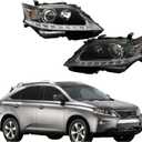 Silscvtt Driver and Passenger Side Headlight Assembly Replacement for Lexus RX350 RX450h 2013-2015 HID Xenon Halogen w/DRL w/o AFS Headlamp LH+RH