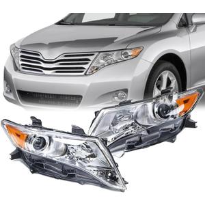 Front Headlamp Assembly For 2009~2016 Toyota Venza Headlights Lamps (Driver+Passenger Side)