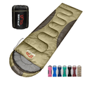 0 Degree Winter Sleeping Bags for Adults Camping (450GSM) - Temp Range (5F–32F) Portable Waterproof Compression Sack- Camping Sleeping Bags for Big and Tall in Env Hoodie: Backpacking Hiking 4 Season