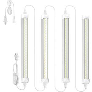 LED Shop Lights for Garage Workshop, Super Brightness 6500K 25W Daylight 3750LM, Plug and Play, Linkable T8 Tube Fixtures, Utility Shop Light (4 Pack)