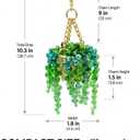 Beaded Plant Succulent Sun-Kissed Car Charm, Crystal Pearls Sun Catcher Hanger, Boho Rearview Mirror Accessories Car Garden Home Window Hanging (1Pcs)