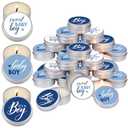 Landhoow 24 Pcs Baby Shower Party Favors Candles Lavender Scented Gender Reveal Jar Aromatherapy Candles Bulk for Guests Party Favors Baby Shower Return Gifts(Blue Style)