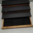 TIRYIUOU Cologne Organizer for Men: with Drawer, 3 Tier Wooden Cologne Stand Desktop Perfume Display Shelf, Bedroom Dresser Makeup Lotion Jewelry Storage Organizer